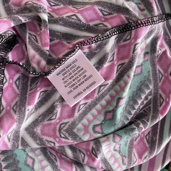 Style & Co Womens Large Sleeveless Dress Pink Blue Geometric Print Polyester - Picture 4 of 10